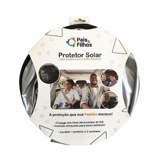 Imagem de Protetor Solar Traseiro Carro Proteção UV Ventosas Pais & Filhos