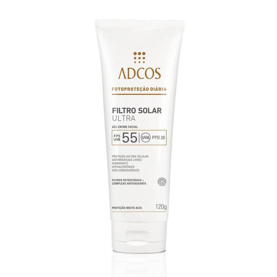 Imagem de Protetor Solar Ultra FPS55 Gel creme facial Adcos 120g