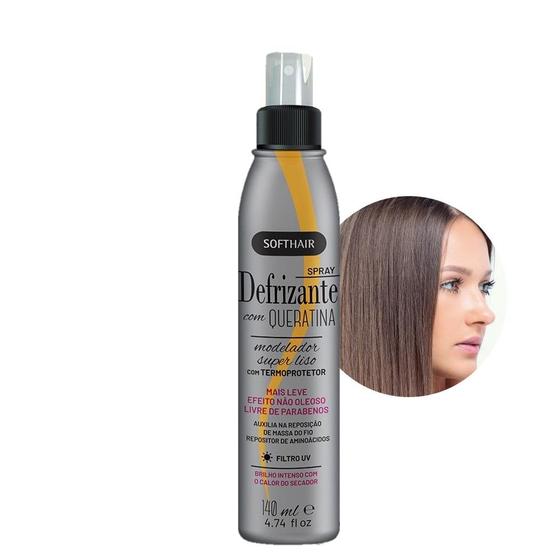 Imagem de Protetor Térmico para Cabelo Spray Defrizante com Queratina Soft Hair 140ml