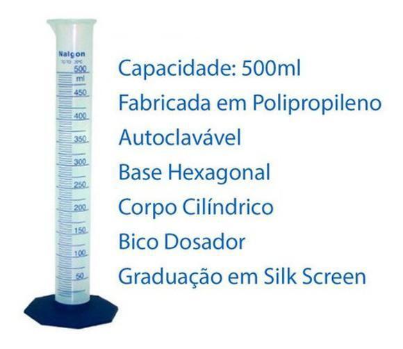 Imagem de Proveta Plástica Graduada 500Ml (Polipropileno) - Nalgon