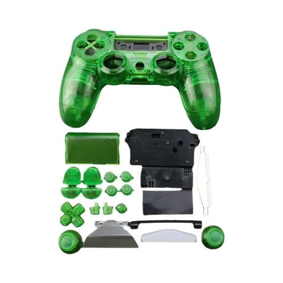 Imagem de PS4 V1 JDM-001 JDM-011 Capa Transparente Transparente Para Gamepad Com Kit De Substituição De Botões