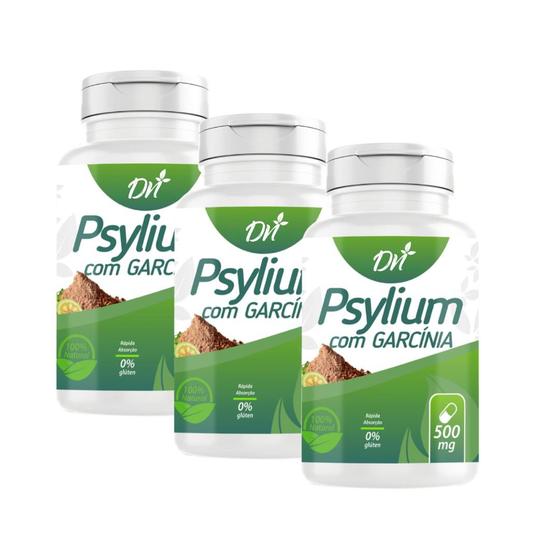 Imagem de Psyllium com Garcinia 500mg 100 Capsulas - 3 Unidades
