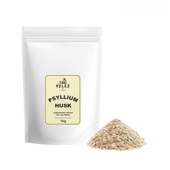 Imagem de Psyllium Husk fibra natural solúvel qualidade premium VELEZ 1 kg