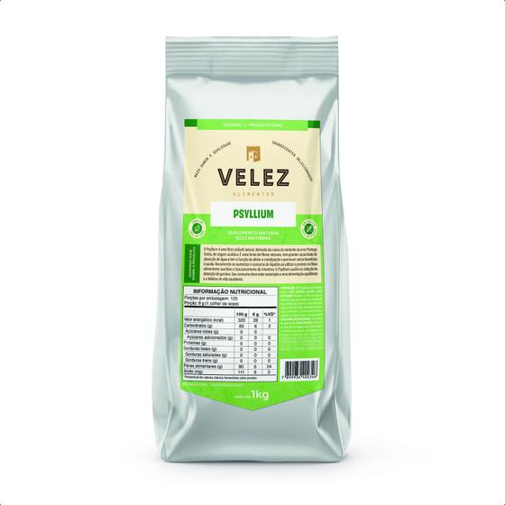 Imagem de Psyllium Husk fibra natural solúvel qualidade premium VELEZ 1 kg