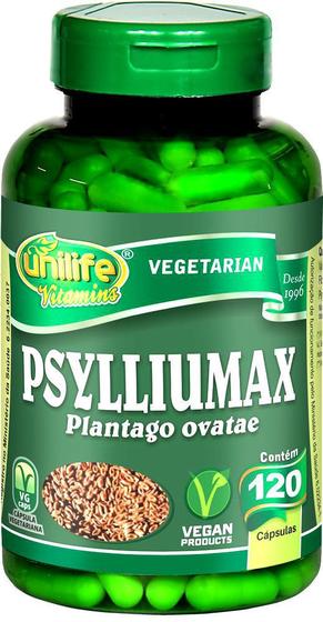 Imagem de Psylliumax Plantago Ovatae Unilife 120 cápsulas de 550mg