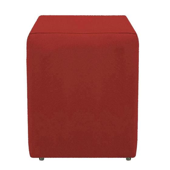 Imagem de Puf Dado Quadrado Suede Vermelho Para Sala Recepção Luxo