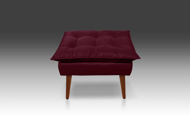 Imagem de Puf Opala Suede  Bordô- Modena Decor