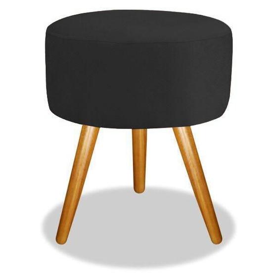 Imagem de Puf, Puff Para Sala Pé Palito Suede Preto 50 Cm Altura