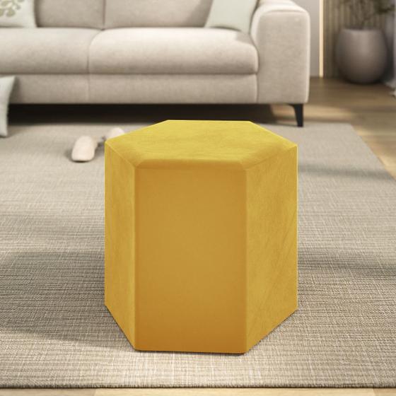 Imagem de Puff Banco Hexagonal Versátil Estilo E Conforto 7 Cores.