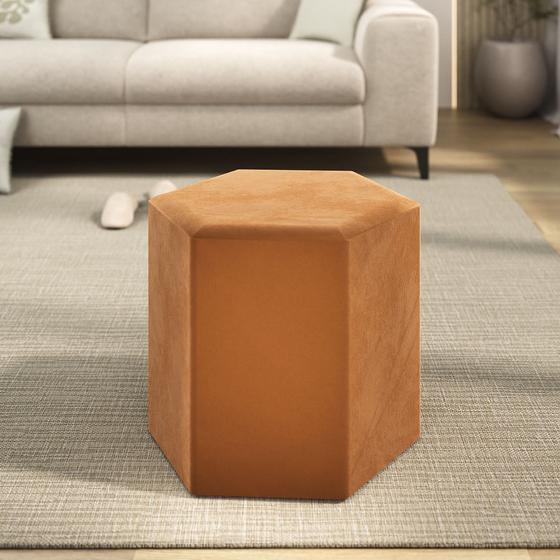 Imagem de Puff Banco Hexagonal Versátil Estilo E Conforto 7 Cores.