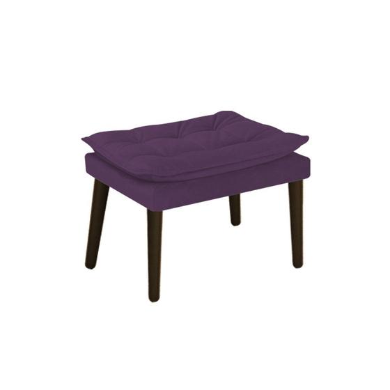 Imagem de Puff Banqueta Decorativa Fenzzi Palito Tabaco Sala de Estar Recepção Suede Roxo - DAMAFFÊ MÓVEIS