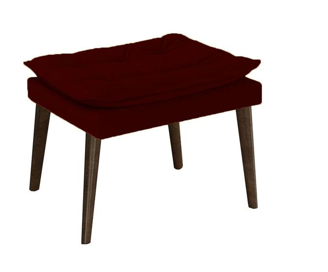 Imagem de Puff Banqueta Decorativa Para Sala E Quarto Opala Suede Vermelho Bordo -LM DECOR