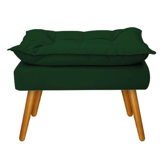 Imagem de Puff Banqueta Decorativa Zatti Palito Mel Sala de Estar Recepção Quarto Suede Verde - DAMAFFÊ MÓVEIS