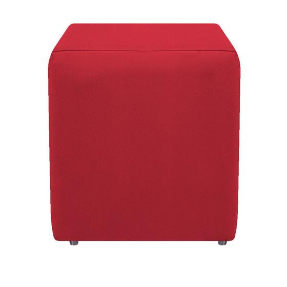 Imagem de Puff Banqueta Decorativo Dado Sala de Espera Recepção Quarto Suede Vermelho - DAMAFFÊ MÓVEIS