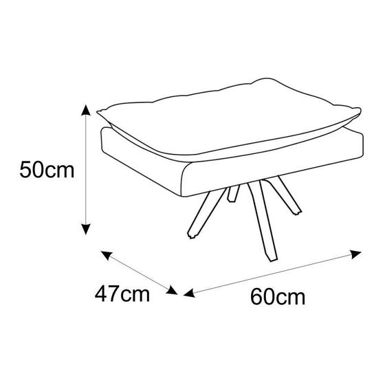 Imagem de Puff Banqueta Fenzzi Base Giratória de Madeira Suede Cinza - KDAcanto Móveis