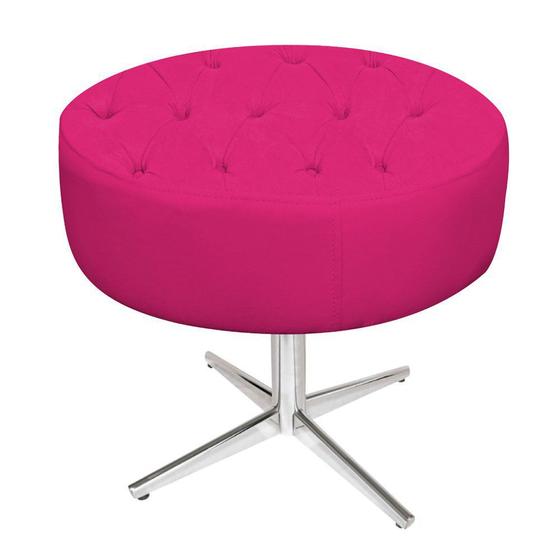 Imagem de Puff Banqueta Nanda Base Giratória de Metal Suede Pink - DAMAFFÊ MÓVEIS