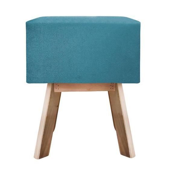 Imagem de Puff Banqueta Quadrada Retrô Suede - ul Petrôleo
