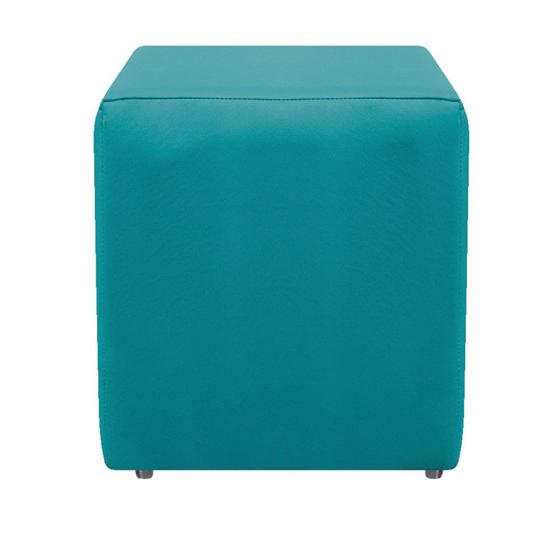 Imagem de Puff Banqueta Quadrado Dado Decorativo Sala de Estar Quarto Recepção Suede Azul Turquesa - KDAcanto Móveis