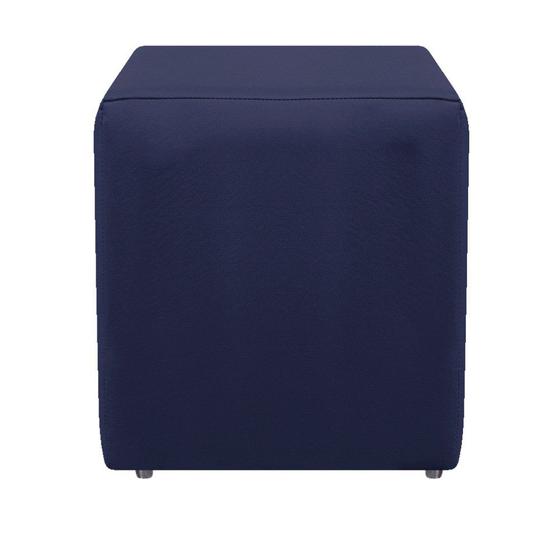 Imagem de Puff Banqueta Quadrado Dado Decorativo Suede Azul Marinho - DAMAFFÊ MÓVEIS