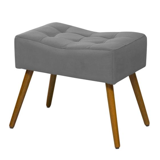 Puff Banqueta Retangular Suede Liso Cinza - DS Móveis Menor preço em Puff Banqueta Retangular Suede Liso Cinza - DS Móveis
