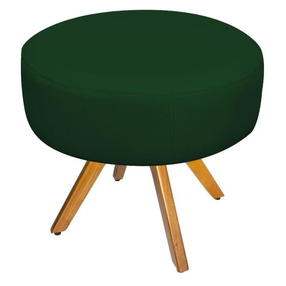 Imagem de Puff Banqueta Sofia Base Giratória de Madeira Sala de Estar Quarto Suede Verde - KDAcanto Móveis