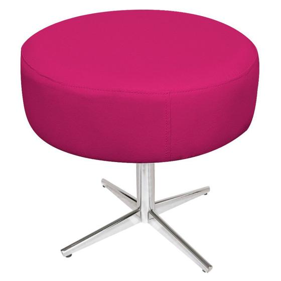 Imagem de Puff Banqueta Sofia Base Giratória de Metal Suede Pink - KDAcanto Móveis