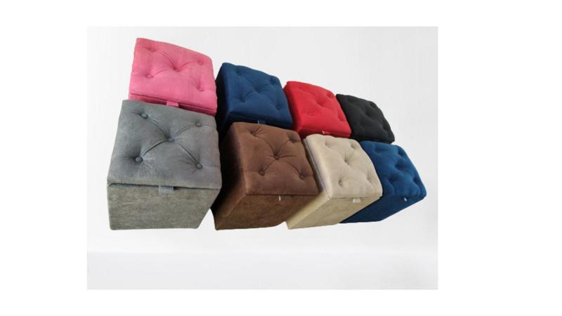 Puff Baú Banquinho Quadrado Decorativo organizador Menor preço em Puff Baú Banquinho Quadrado Decorativo organizador