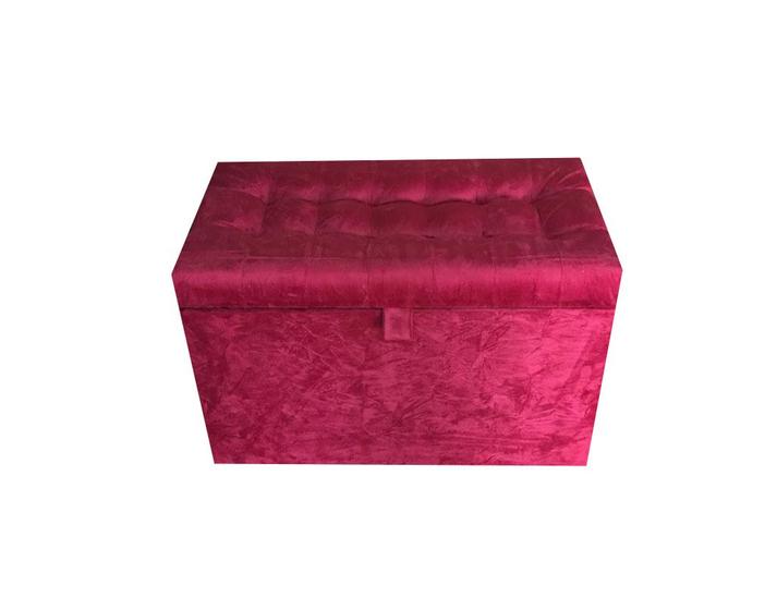 Puff baú estofado retangular - 68 cm - rosa pink- 100% mdf Menor preço em Puff baú estofado retangular - 68 cm - rosa pink- 100% mdf