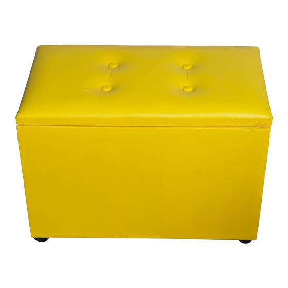 Imagem de Puff Baú material sintético AMARELO para Organizar e Decorar 55x33