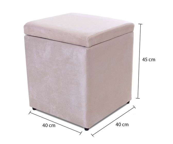 Puff Baú Porta Objetos Suede Bege 40x40cm Menor preço em Puff Baú Porta Objetos Suede Bege 40x40cm