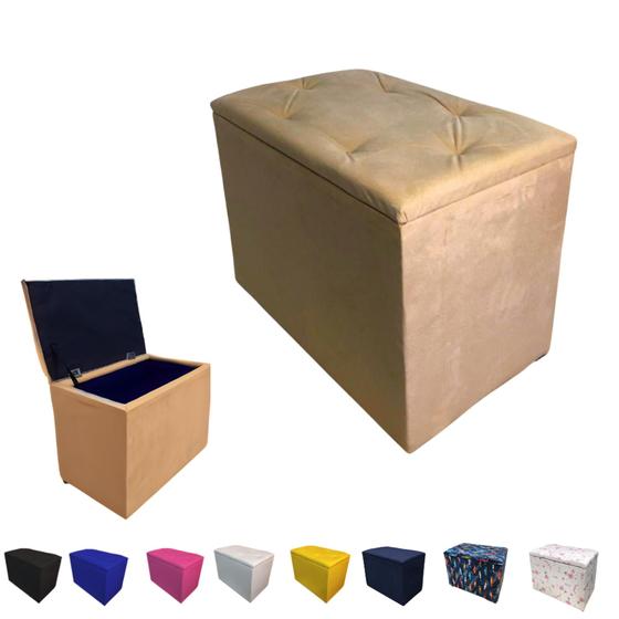 Puff baú retangular organizador e decorativo porta objetos/sapateira Menor preço em Puff baú retangular organizador e decorativo porta objetos/sapateira