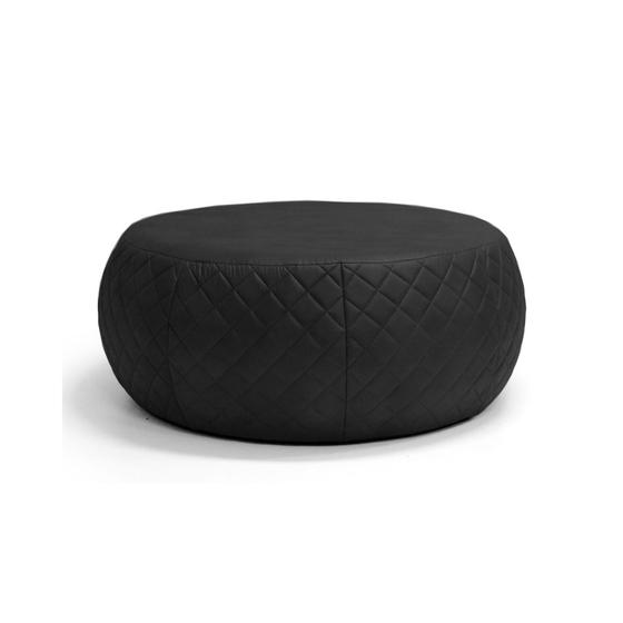 Imagem de Puff Club 105 cm Tressê C05 material sintético Preto - Domi