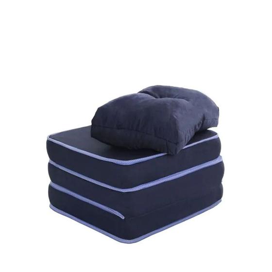 Imagem de Puff Conforto Azul Solteiro 3 em 1