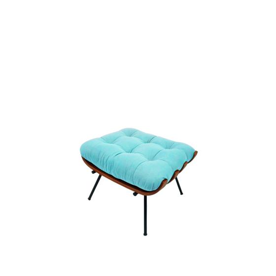 Imagem de Puff Costela Decorativo Escritório Suede Azul Tiffany