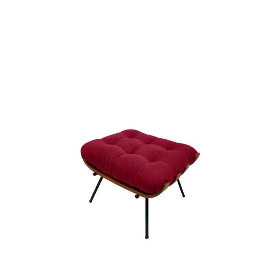 Imagem de Puff Costela Decorativo Sala E Escritório Suede Vermelho