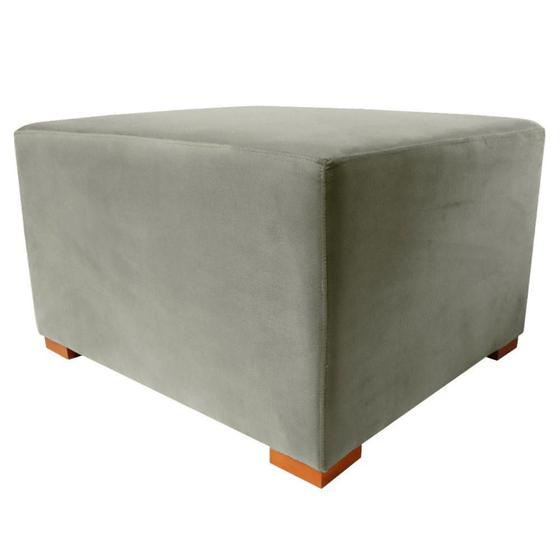 Imagem de Puff Cuba Especial Decorativo Suede Creme 80x70 Kasa Sofá