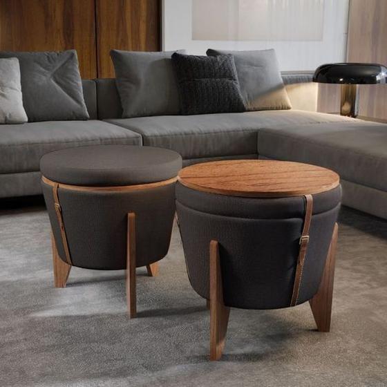 Puff Decorativo Baú Flex 3 em 1 Tampo Para Mesa De Centro Menor preço em Puff Decorativo Baú Flex 3 em 1 Tampo Para Mesa De Centro