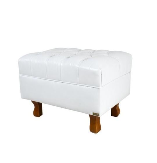 Imagem de Puff Decorativo Chesterfield Elizabeth Corano Branco - 60cm