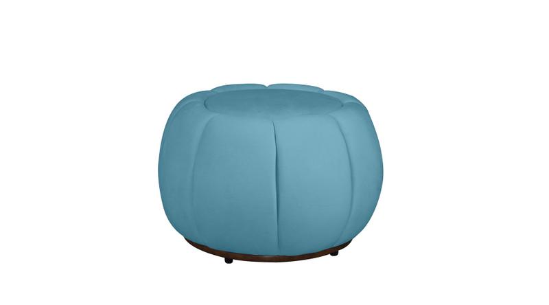 Imagem de Puff Decorativo Concha Veludo Azul Turquesa - Montanaris Decor