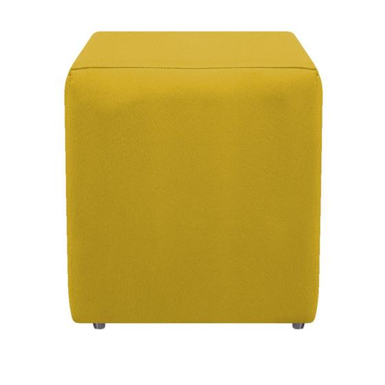 Imagem de Puff Decorativo Dado Sala de Estar Recepção Quarto Suede Amarelo