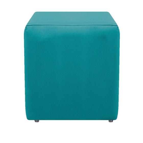 Imagem de Puff Decorativo Dado Suede Azul Turquesa - ADJ Decor