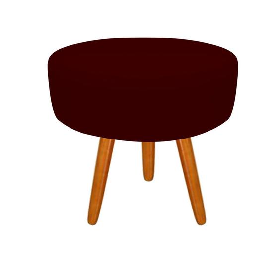 Imagem de Puff Decorativo Lavinia Suede Pes Castanho - SSX Multicoisas