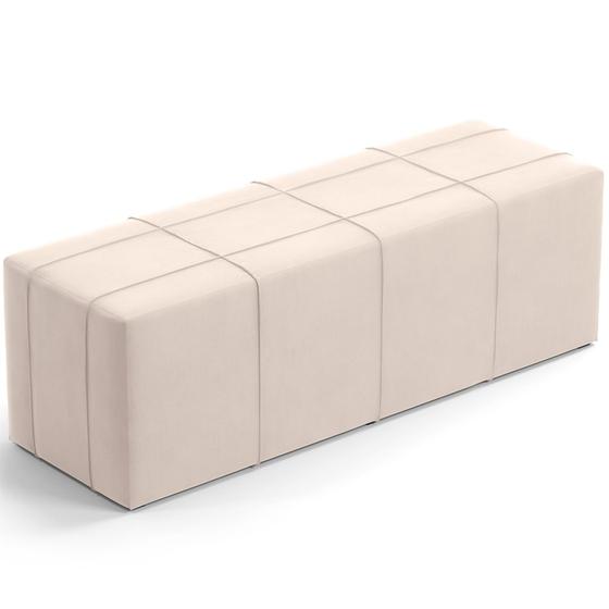 Imagem de Puff Decorativo Living Sala de Estar 195 cm Roma W01 Suede Bege -Lyam