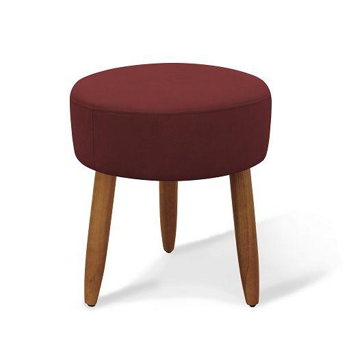 Imagem de Puff Decorativo Nina Suede Vinho - MeuLar Decor