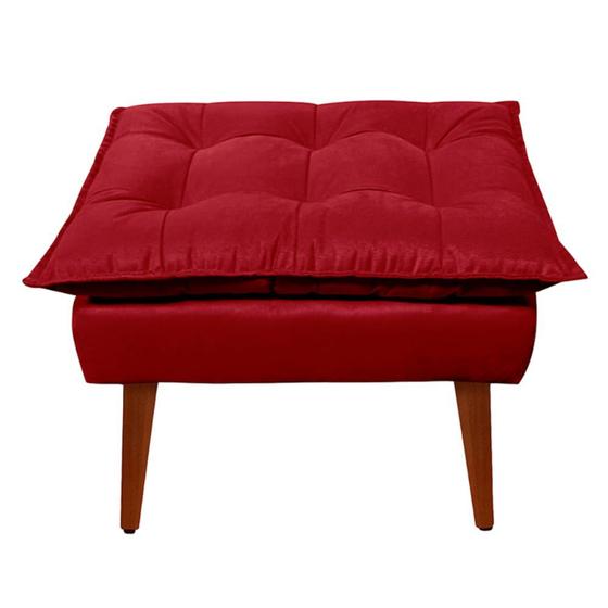 Imagem de Puff Decorativo Opala Vermelho Pés Palito