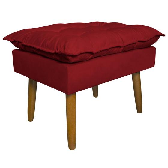 Imagem de Puff Decorativo para Sala de Estar Opala Suede Vermelho - Montanaris Decor