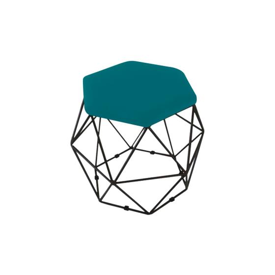 Imagem de Puff Decorativo Para Sala de Estar Quarto Aramado Base Preta Suede Diversas Cores