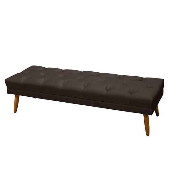 Imagem de Puff Decorativo Pé Palito Estofado  de Solteirão 130 cm Estofado Carla Marron Escuro Suede Anchar Interiores 