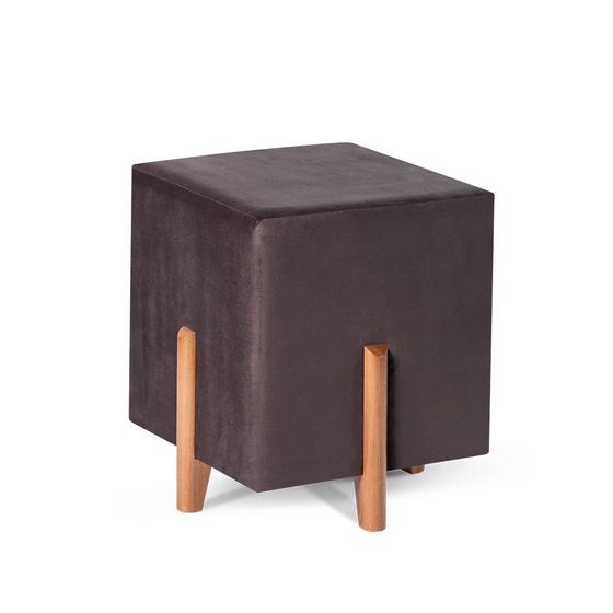 Imagem de Puff decorativo quadrado em suede na cor. MARRON 09