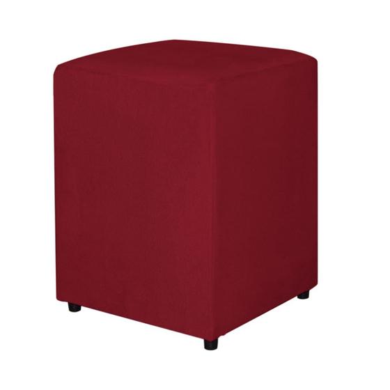 Imagem de Puff Decorativo Quadrado Para Sala Suede Vermelho - Belliv Decor